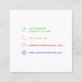 モダンレインボーポリゴン-名刺 スクエア名刺 (裏面)