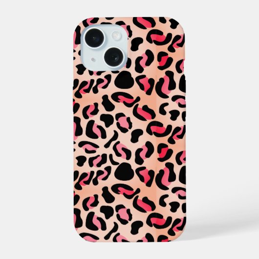 モダンレオパード柄アニマルプリント iPhone 15ケース (裏面)