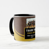 モダンレザーチーム名フォトコーチありがとう マグカップ (正面左)