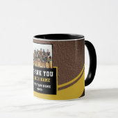 モダンレザーチーム名フォトコーチありがとう マグカップ (正面右)
