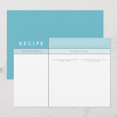 モダンレシピカードのオーガナイザーはっきりしたミニマルアクア サンキューカード (正面/裏面)
