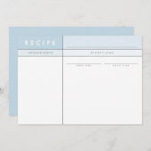 モダンレシピカードのオーガナイザーミニマルベビーブルー サンキューカード (正面/裏面)