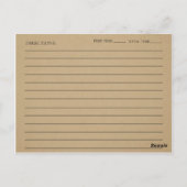 モダンレシピカードクラフトブライダルシャワー ポストカード (裏面)