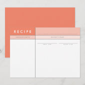 モダンレシピカード主催者ブロックミニマルオレンジ サンキューカード (正面/裏面)
