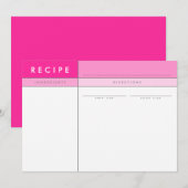 モダンレシピカード主催者ブロックミニマルピンク サンキューカード (正面/裏面)