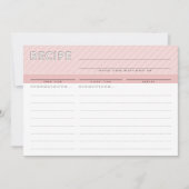 モダンレシピカード可愛いオーガナイザーミニマルピンク サンキューカード (正面)