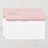 モダンレシピカード可愛いオーガナイザーミニマルピンク サンキューカード (正面/裏面)