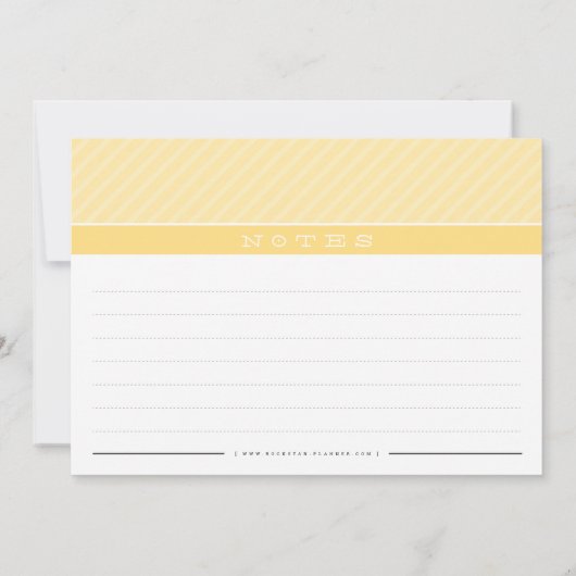 モダンレシピカード可愛いオーガナイザーミニマル黄色 サンキューカード (裏面)