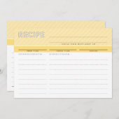 モダンレシピカード可愛いオーガナイザーミニマル黄色 サンキューカード (正面/裏面)