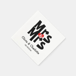 モダンレズビアン ウェディングのMrs+Mrs スタンダードカクテルナプキン