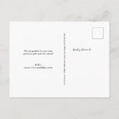 モダンレタリングカスタム写真生まれたばかりの赤ちゃんシャワー ポストカード (裏面)