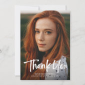 モダンレタリングシンプル3写真卒業 サンキューカード (正面)