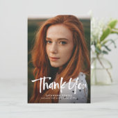 モダンレタリングシンプル3写真卒業 サンキューカード (スタンド正面)