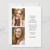 モダンレタリングシンプル3写真卒業 サンキューカード (裏面)