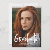 モダンレタリングシンプル4写真卒業 案内状 (正面)