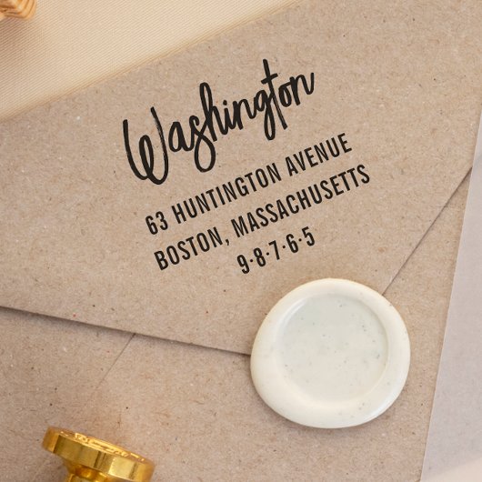 モダンレタリングファミリ名と差出人住所 セルフインキングスタンプ