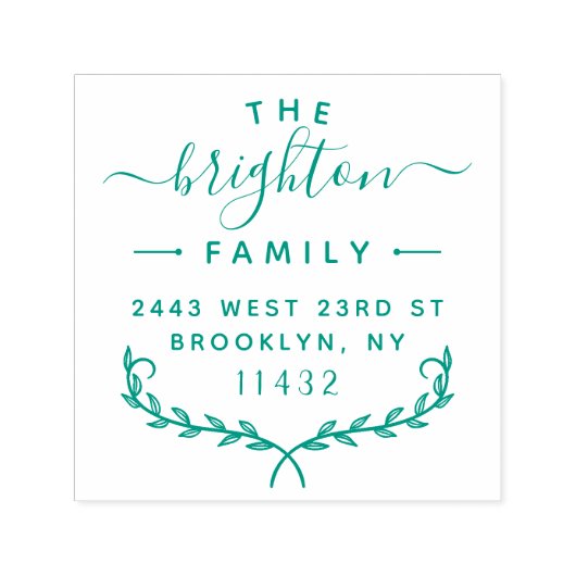 モダンレタリングフスタイリッシュァミリ差出人住所 セルフインキングスタンプ (デザイン)