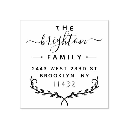 モダンレタリングフスタイリッシュァミリ差出人住所 ラバースタンプ (インプリント)