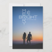 モダンレタリングメリーとBright Holiday Photo Card サンキューカード (正面)