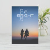 モダンレタリングメリーとBright Holiday Photo Card サンキューカード (スタンド正面)
