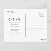 モダンレタリング卒業式の日付 ポストカード (裏面)