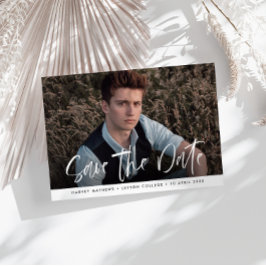 モダンレタリング卒業式の日付 ポストカード