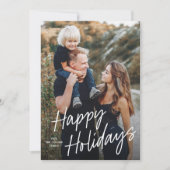 モダンレタリング ハッピー ホリデーズ 2 フォト シーズンカード (正面)