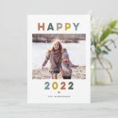 モダンレターズ ハッピー ニュー イヤー 2022 フォト カード (スタンド正面)