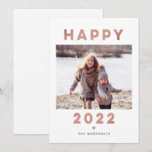 モダンレターズ ハッピー ニュー イヤー 2022 フォト カード (正面/裏面)