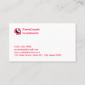 モダンレッドコーポレートPrimeCreative Investments 名刺 (正面)