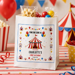 モダンレッドサーカスチケット 1歳の誕生日 | 男女兼用 フェイバーバッグ