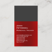 モダンレッドスタイリッシュグレイフィットネスセンタースポーツ 名刺 (裏面)