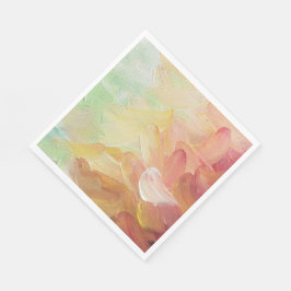 モダンレッドパーソナライズされたゴールデンティール（緑がかった色）油絵を描 スタンダードランチョンナプキン