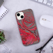 モダンレッドローズグロウ iPhoneケース