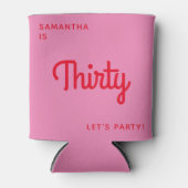 モダンレトロおもしろいブライト30パーソナライズされた誕生日 缶クーラー (正面)