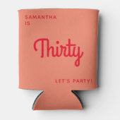 モダンレトロおもしろいブライト30パーソナライズされた誕生日 缶クーラー (正面)