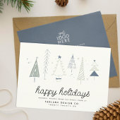 モダンレトロお洒落リトルツリービジネスロゴ シーズンカード