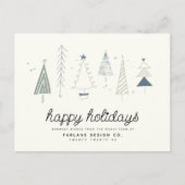 モダンレトロお洒落リトルツリービジネスロゴ シーズンポストカード (正面)