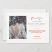 モダンレトロお洒落写真結婚のThank You Car サンキューカード (裏面)