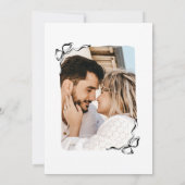 モダンレトロお洒落手描きBow写真 招待状 (裏面)