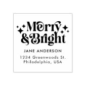 モダンレトロと明メリーるい名前のクリスマス ラバースタンプ (インプリント)