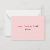 モダンレトロな赤とピンクのミニマルハートパターン ノートカード (裏面)