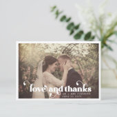 モダンレトロの愛と感謝していの結婚写真 サンキューカード (スタンド正面)