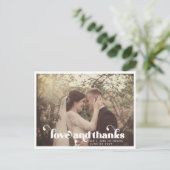 モダンレトロの愛と感謝していの結婚写真 ポストカード (スタンド正面)