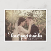 モダンレトロの愛と感謝していの結婚写真 ポストカード (正面)