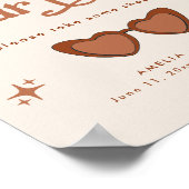 モダンレトロの結婚サングラスフェイスサイン ポスター (角)