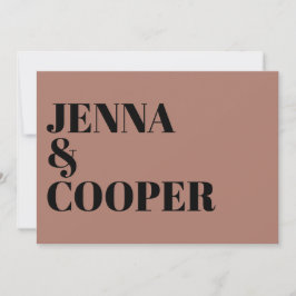 モダンレトロはっきりしたタイプブラック&デザートバラ結婚ズ 招待状