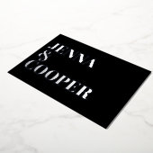 モダンレトロはっきりしたタイプ黒&シルバー結婚ズ 箔招待状 (回転した状態)