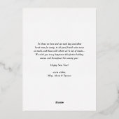 モダンレトロはっきりしたタイポグラフィハッピーニューイヤー写真 箔シーズンカード (裏面)