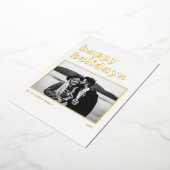 モダンレトロはっきりしたタイポグラフィフォトハッピーホリデイズ 箔シーズンカード (回転した状態)